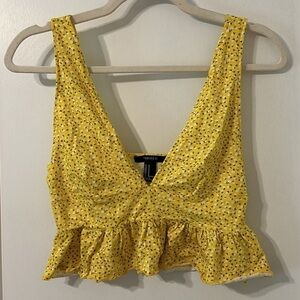 Yellow Floral Crop Top!